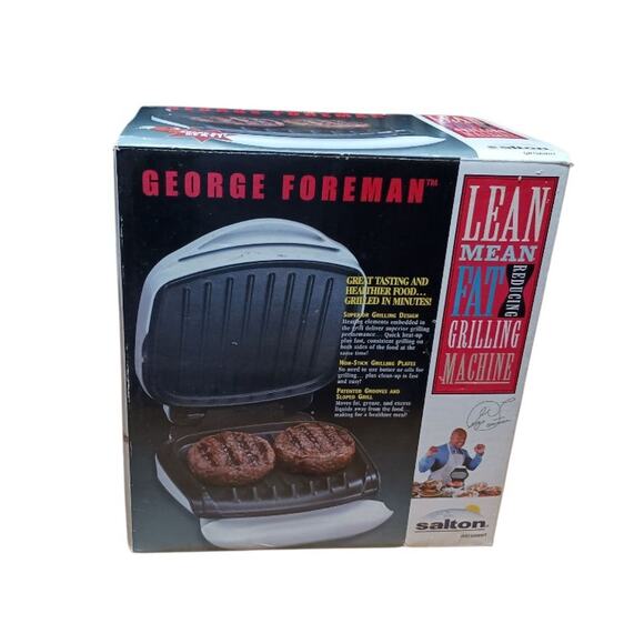 George Foreman GR10AWHT Lean Mean Fat Reducing Grilling Machine Salton NWT - Picture 1 of 6